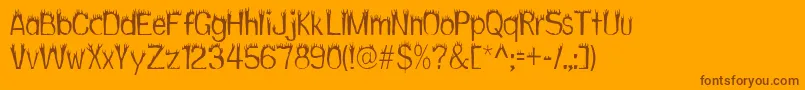 Hothead Font – Brown Fonts on Orange Background