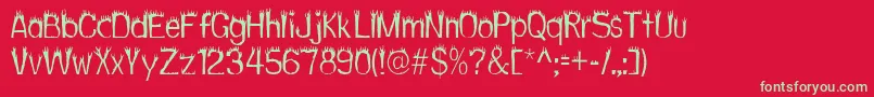 フォントHothead – 赤い背景に緑の文字
