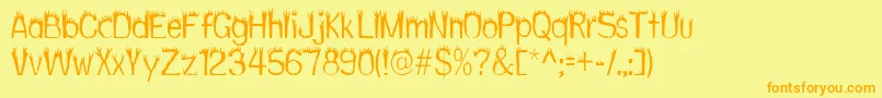 Hothead Font – Orange Fonts on Yellow Background