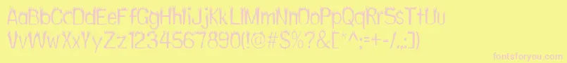 Hothead Font – Pink Fonts on Yellow Background