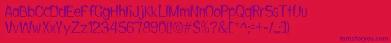 Hothead Font – Purple Fonts on Red Background