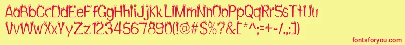 Hothead Font – Red Fonts on Yellow Background