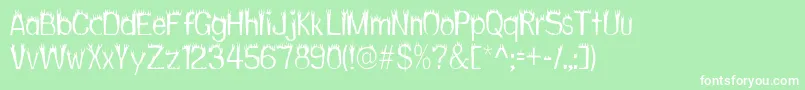 Hothead Font – White Fonts on Green Background