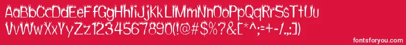 Hothead-Schriftart – Weiße Schriften auf rotem Hintergrund