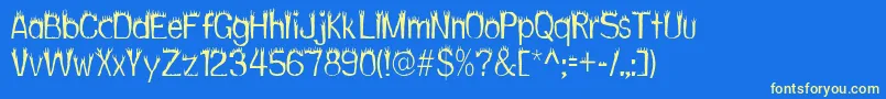 Hothead Font – Yellow Fonts on Blue Background