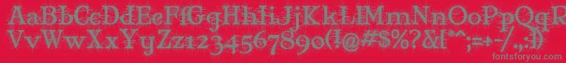 フォントMjdeg – 赤い背景に灰色の文字