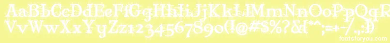 Mjdeg Font – White Fonts on Yellow Background