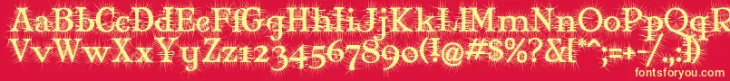 Mjdeg Font – Yellow Fonts on Red Background