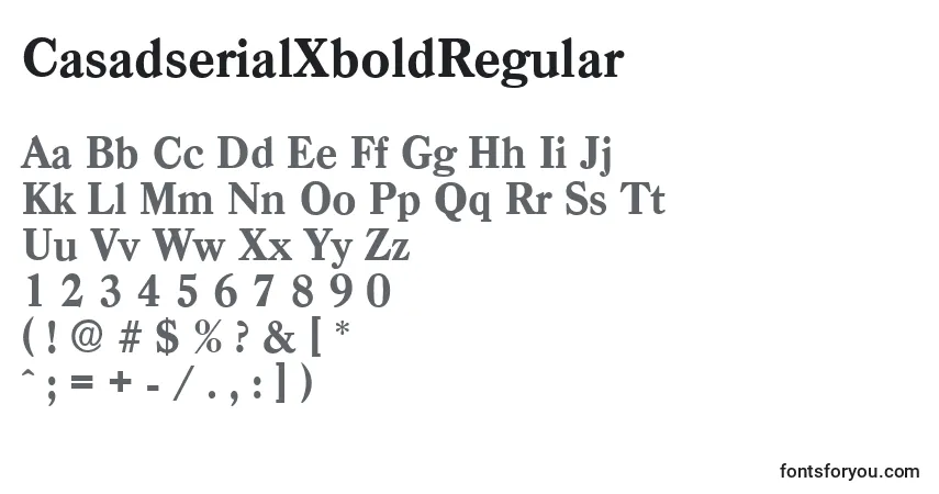 CasadserialXboldRegular Font – alphabet, numbers, special characters