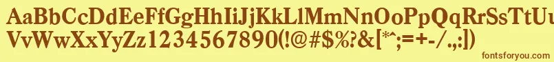 CasadserialXboldRegular Font – Brown Fonts on Yellow Background