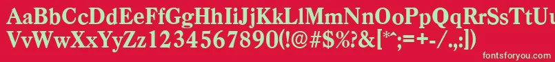 フォントCasadserialXboldRegular – 赤い背景に緑の文字