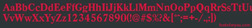 CasadserialXboldRegular Font – Red Fonts on Black Background