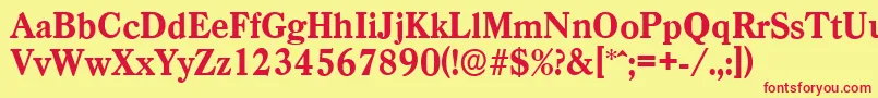 CasadserialXboldRegular Font – Red Fonts on Yellow Background