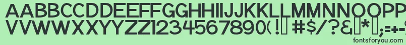 フォントNotationJl – 緑の背景に黒い文字