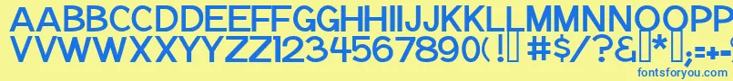 Czcionka NotationJl – niebieskie czcionki na żółtym tle