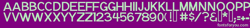 Czcionka NotationJl – zielone czcionki na fioletowym tle