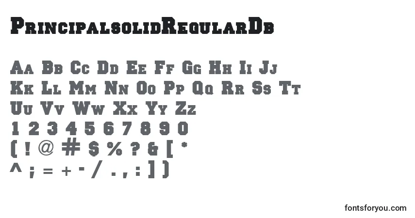 Schriftart PrincipalsolidRegularDb – Alphabet, Zahlen, spezielle Symbole