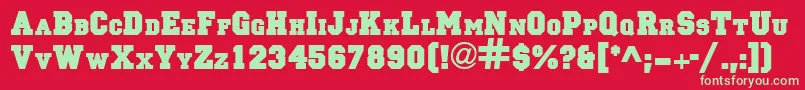 PrincipalsolidRegularDb Font – Green Fonts on Red Background