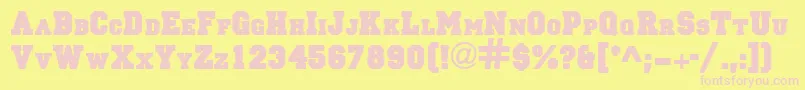 PrincipalsolidRegularDb Font – Pink Fonts on Yellow Background