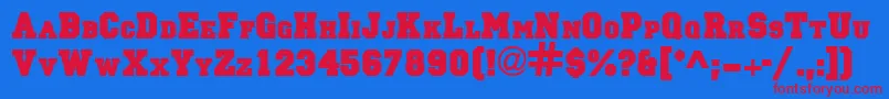 Шрифт PrincipalsolidRegularDb – красные шрифты на синем фоне