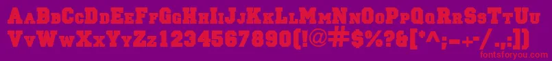 PrincipalsolidRegularDb Font – Red Fonts on Purple Background