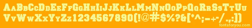 PrincipalsolidRegularDb Font – Yellow Fonts on Orange Background