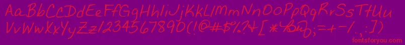 TheBettyFont-Schriftart – Rote Schriften auf violettem Hintergrund