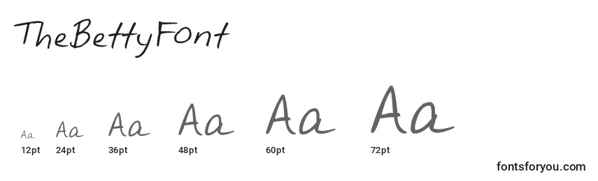 TheBettyFont Font Sizes