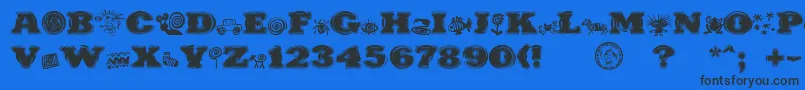 PuchakhonHypnosis Font – Black Fonts on Blue Background