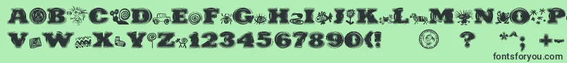 PuchakhonHypnosis Font – Black Fonts on Green Background