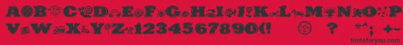 PuchakhonHypnosis Font – Black Fonts on Red Background