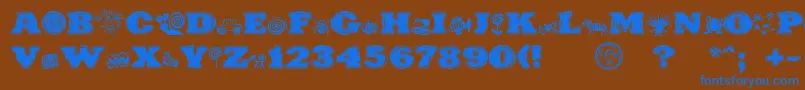 Шрифт PuchakhonHypnosis – синие шрифты на коричневом фоне