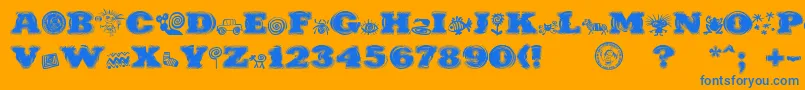 Шрифт PuchakhonHypnosis – синие шрифты на оранжевом фоне