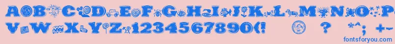 Шрифт PuchakhonHypnosis – синие шрифты на розовом фоне