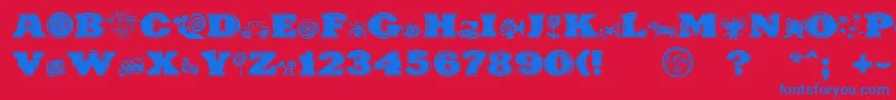 Шрифт PuchakhonHypnosis – синие шрифты на красном фоне