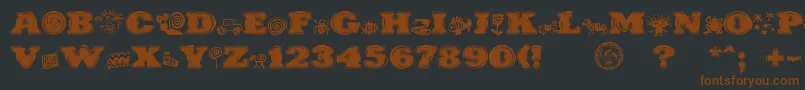 Шрифт PuchakhonHypnosis – коричневые шрифты на чёрном фоне