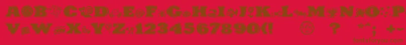 Шрифт PuchakhonHypnosis – коричневые шрифты на красном фоне