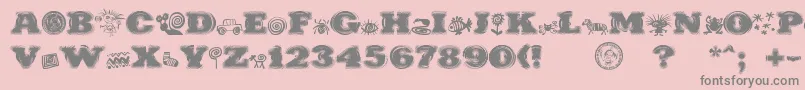 フォントPuchakhonHypnosis – ピンクの背景に灰色の文字