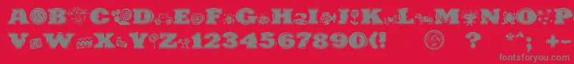 PuchakhonHypnosis-Schriftart – Graue Schriften auf rotem Hintergrund