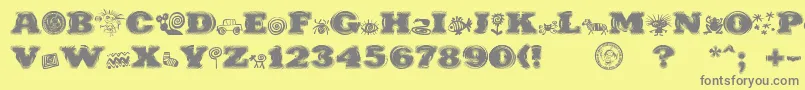 PuchakhonHypnosis Font – Gray Fonts on Yellow Background