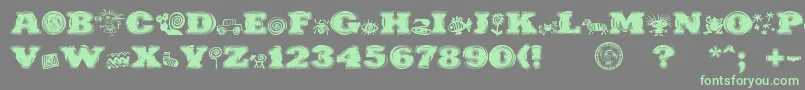 Шрифт PuchakhonHypnosis – зелёные шрифты на сером фоне