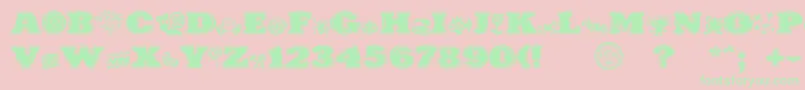 PuchakhonHypnosis-Schriftart – Grüne Schriften auf rosa Hintergrund