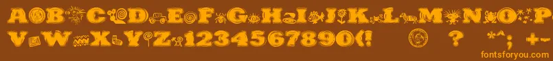 Шрифт PuchakhonHypnosis – оранжевые шрифты на коричневом фоне