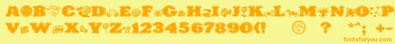 PuchakhonHypnosis Font – Orange Fonts on Yellow Background