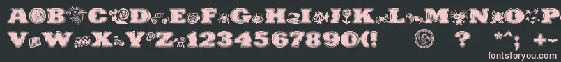 PuchakhonHypnosis-fontti – vaaleanpunaiset fontit mustalla taustalla