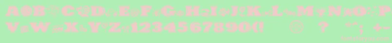 Czcionka PuchakhonHypnosis – różowe czcionki na zielonym tle
