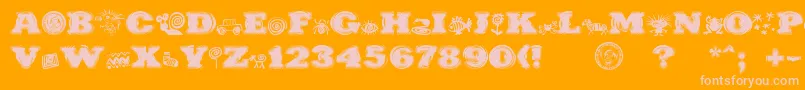 Шрифт PuchakhonHypnosis – розовые шрифты на оранжевом фоне