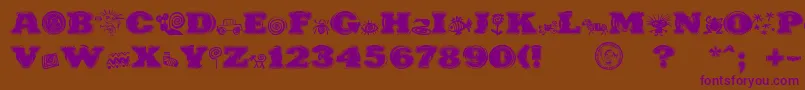 Шрифт PuchakhonHypnosis – фиолетовые шрифты на коричневом фоне