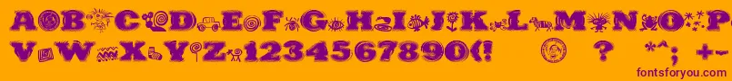 PuchakhonHypnosis-fontti – violetit fontit oranssilla taustalla