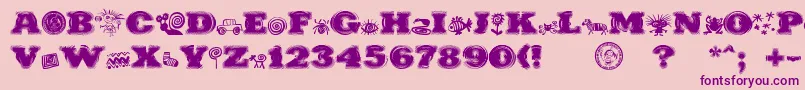 PuchakhonHypnosis-Schriftart – Violette Schriften auf rosa Hintergrund